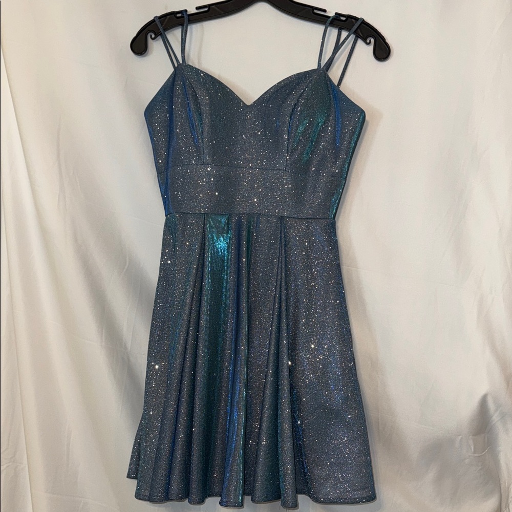Fiesta Fashion Blue Sparkle Mini Dress